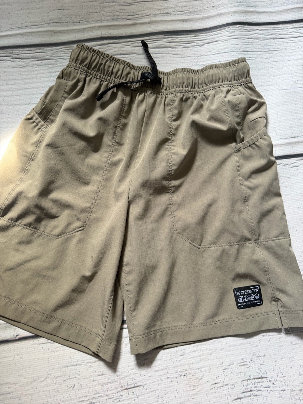 Youth  Khaki Elastic Waist Casual Shorts